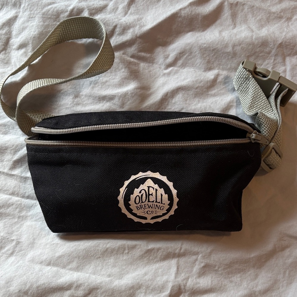 Odell brewing mini fanny pack Black Waist Bag with Gray Strap